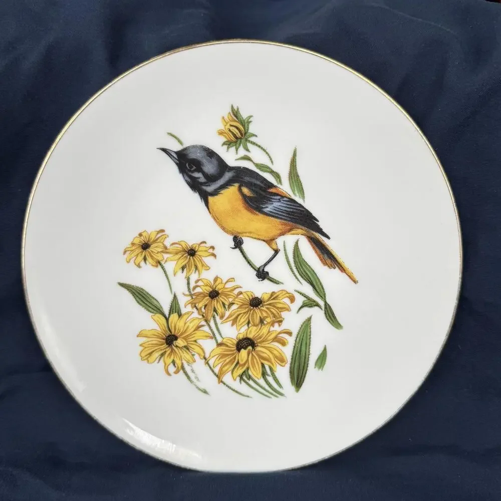 SCHUMANN Arzberg‎ Bavaria Oriole Bird Plates Gold Rimmed 8” Vintage  [COPY]